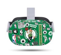 Head Case Designs Officially Licensed NBA Sticker Collage Boston Celtics Vinyl Sticker Skin Decal Cover Compatible With Meta Quest 2