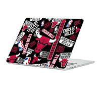 Head Case Designs Officially Licensed NBA Sticker Collage Chicago Bulls Clear Hard Crystal Armour Laptop Case Compatible with MacBook Air 13.6" A2681/A3113/A3240 2022/2024/2025