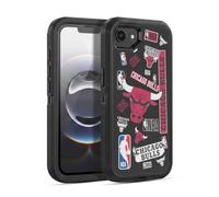 Head Case Designs Officially Licensed NBA Sticker Collage Chicago Bulls Ultra-Armoured Shockproof Case [Military Grade Protection] Compatible With Apple iPhone 16e / iPhone 17e