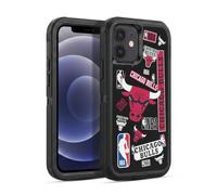 Head Case Designs Officially Licensed NBA Sticker Collage Chicago Bulls Ultra-Armoured Shockproof Case [Military Grade Protection] Compatible With Apple iPhone 12 / iPhone 12 Pro