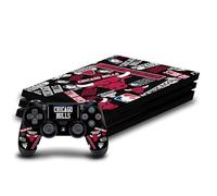 Head Case Designs Officially Licensed NBA Sticker Collage Chicago Bulls Vinyl Sticker Gaming Skin Decal Cover Compatible With Sony PlayStation 4 PS4 Pro Console and DualShock 4 Controller