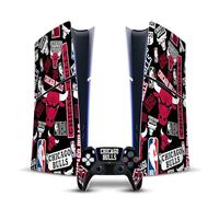 Head Case Designs Officially Licensed NBA Sticker Collage Chicago Bulls Vinyl Sticker Gaming Skin Decal Cover Compatible With Sony PlayStation 5 PS5 Slim Digital Edition Console & DualSense Controller