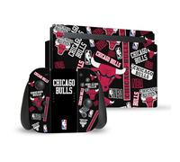Head Case Designs Officially Licensed NBA Sticker Collage Chicago Bulls Vinyl Sticker Gaming Skin Decal Cover Compatible With Nintendo Switch Console & Dock & Joy-Con Controller Bundle