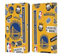 Head Case Designs Officially Licensed NBA Sticker Collage Golden State Warriors Leather Wallet Case Compatible With Amazon Fire 7 2022