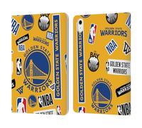 Head Case Designs Officially Licensed NBA Sticker Collage Golden State Warriors Leather Wallet Case Compatible With Apple iPad Air 11 2020/2022/2024/2025