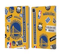 Head Case Designs Officially Licensed NBA Sticker Collage Golden State Warriors Leather Wallet Case Compatible With Apple iPad Pro 12.9 2020/2021/2022