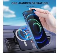 Head Case Designs Officially Licensed NBA Sticker Collage Los Angeles Lakers Magnetic Car Mount with Wireless Charger 15W Fast Charging Compatible with MagSafe iPhone and Android Qi Devices (Black)