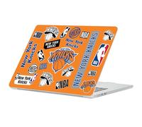 Head Case Designs Officially Licensed NBA Sticker Collage New York Knicks Clear Hard Crystal Armour Laptop Case Compatible with MacBook Air 13.6" A2681/A3113/A3240 2022/2024/2025