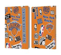 Head Case Designs Officially Licensed NBA Sticker Collage New York Knicks Leather Wallet Case Compatible With Apple iPad Pro 12.9 2020/2021/2022