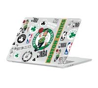 Head Case Designs Officially Licensed NBA Sticker Collage Print Boston Celtics Clear Glitter Hard Crystal Armour Laptop Case compatible with MacBook Air 13.6" A2681/A3113/A3240 2022/2024/2025