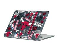 Head Case Designs Officially Licensed NBA Sticker Collage Print Chicago Bulls Black Glitter Hard Crystal Armour Laptop Case compatible with MacBook Air 13.6" A2681/A3113/A3240 2022/2024/2025