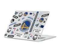 Head Case Designs Officially Licensed NBA Sticker Collage Print Golden State Warriors Clear Glitter Hard Crystal Armour Laptop Case compatible with MacBook Air 13.6" A2681/A3113/A3240 2022/2024/2025