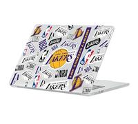 Head Case Designs Officially Licensed NBA Sticker Collage Print Los Angeles Lakers Clear Glitter Hard Crystal Armour Laptop Case compatible with MacBook Air 13.6" A2681/A3113/A3240 2022/2024/2025