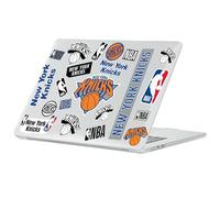 Head Case Designs Officially Licensed NBA Sticker Collage Print New York Knicks Clear Glitter Hard Crystal Armour Laptop Case compatible with MacBook Air 13.6" A2681/A3113/A3240 2022/2024/2025