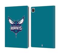 Head Case Designs Officially Licensed NBA Teal Charlotte Hornets Logo Leather Wallet Case Compatible With Apple iPad Pro 12.9 2020/2021/2022