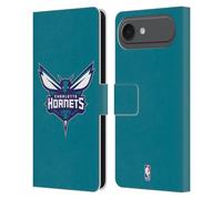 Head Case Designs Officially Licensed NBA Teal Charlotte Hornets Logo Leather Wallet Case Compatible With Apple iPhone 17 Air
