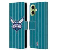 Head Case Designs Officially Licensed NBA Teal Design Charlotte Hornets Logo Leather Wallet Case Compatible With Apple iPhone 17