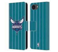 Head Case Designs Officially Licensed NBA Teal Design Charlotte Hornets Logo Leather Wallet Case Compatible With Apple iPhone 16e / iPhone 17e