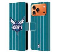 Head Case Designs Officially Licensed NBA Teal Design Charlotte Hornets Logo Leather Wallet Case Compatible With Apple iPhone 17 Pro Max