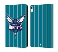 Head Case Designs Officially Licensed NBA Teal Design Charlotte Hornets Logo Leather Wallet Case Compatible With Apple iPad 10.9 2022/2025