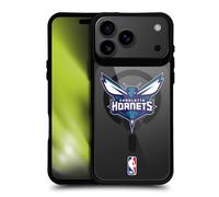 Head Case Designs Officially Licensed NBA Teal Text Charlotte Hornets Logo Black Shockproof Bumper Case [Military Grade Protection] Compatible with Apple iPhone 17 Pro Max and Compatible with MagSafe
