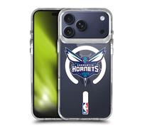 Head Case Designs Officially Licensed NBA Teal Text Charlotte Hornets Logo Shockproof Bumper Case [Military Grade Protection] Compatible with Apple iPhone 17 Pro Max and Compatible with MagSafe