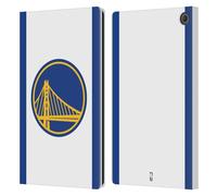 Head Case Designs Officially Licensed NBA White Design Golden State Warriors Logo Leather Wallet Case Compatible With Amazon Fire Max 11 2023