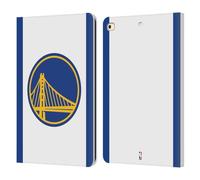 Head Case Designs Officially Licensed NBA White Design Golden State Warriors Logo Leather Wallet Case Compatible With Apple iPad 9.7 2017 / iPad 9.7 2018