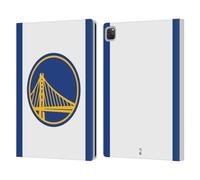 Head Case Designs Officially Licensed NBA White Design Golden State Warriors Logo Leather Wallet Case Compatible With Apple iPad Pro 12.9 2020/2021/2022