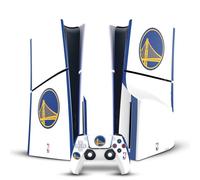 Head Case Designs Officially Licensed NBA White Design Golden State Warriors Logo Vinyl Gaming Skin Decal Compatible With Sony PlayStation 5 PS5 Slim Disc Edition Console & DualSense Controller