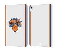Head Case Designs Officially Licensed NBA White Design New York Knicks Logo Leather Wallet Case Compatible With Apple iPad 10.9 2022/2025