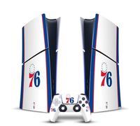 Head Case Designs Officially Licensed NBA White Design Philadelphia 76ers Logo Vinyl Gaming Skin Decal Compatible With Sony PlayStation 5 PS5 Slim Digital Edition Console & DualSense Controller