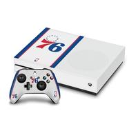 Head Case Designs Officially Licensed NBA White Design Philadelphia 76ers Logo Vinyl Sticker Gaming Skin Decal Cover Compatible With Xbox One S Console and Controller Bundle