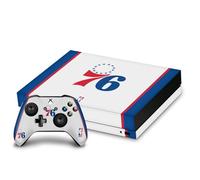 Head Case Designs Officially Licensed NBA White Design Philadelphia 76ers Logo Vinyl Sticker Gaming Skin Decal Cover Compatible With Xbox One X Console and Controller Bundle