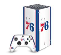 Head Case Designs Officially Licensed NBA White Design Philadelphia 76ers Logo Vinyl Sticker Gaming Skin Decal Cover Compatible With Xbox Series X