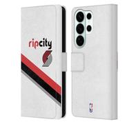 Head Case Designs Officially Licensed NBA White Design Portland Trail Blazers Logo Leather Wallet Case Compatible With Samsung Galaxy S26 Ultra