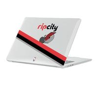 Head Case Designs Officially Licensed NBA White Design Text Portland Trail Blazers Logo Clear Glitter Hard Crystal Armour Laptop Case compatible with MacBook Air 13.6" A2681/A3113/A3240 2022/2024/2025