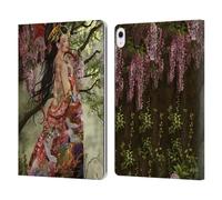 Head Case Designs Officially Licensed Nene Thomas Asian Silk Deep Forest Leather Wallet Case Compatible With Apple iPad Air 13 2024/2025