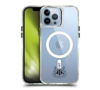 Head Case Designs Officially Licensed Newcastle United FC Crest Minimalist Black Logo Icon Shockproof Bumper Case [Military Grade] Compatible with Apple iPhone 13 Pro Max and Compatible with MagSafe