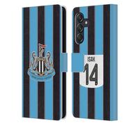 Head Case Designs Officially Licensed Newcastle United Football Club Alexander Isak 2025/26 Players Home Kit Leather Wallet Case Compatible With Samsung Galaxy M55 5G