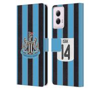 Head Case Designs Officially Licensed Newcastle United Football Club Alexander Isak 2025/26 Players Home Kit Leather Wallet Case Compatible With Motorola Moto G Power (2024)