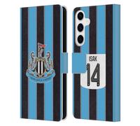 Head Case Designs Officially Licensed Newcastle United Football Club Alexander Isak 2025/26 Players Home Kit Leather Wallet Case Compatible With Samsung Galaxy S24+ 5G