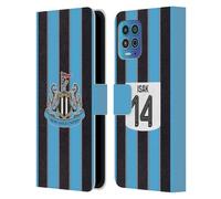 Head Case Designs Officially Licensed Newcastle United Football Club Alexander Isak 2025/26 Players Home Kit Leather Wallet Case Compatible With Motorola Moto G100