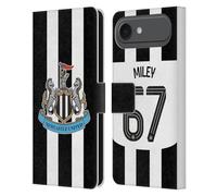Head Case Designs Officially Licensed Newcastle United Football Club Lewis Miley 2024/25 Players Home Kit Leather Wallet Case Compatible With Apple iPhone 17 Air