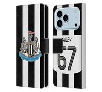 Head Case Designs Officially Licensed Newcastle United Football Club Lewis Miley 2024/25 Players Home Kit Leather Wallet Case Compatible With Apple iPhone 17 Pro