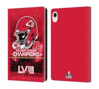 Head Case Designs Officially Licensed NFL AFC Helmet Chiefs 2024 Division Champions Leather Wallet Case Compatible With Apple iPad mini (2021/2024)