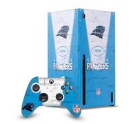 Head Case Designs Officially Licensed NFL Banner Carolina Panthers Game Console Wrap and Game Controller Skin Bundle Compatible With Xbox Series X