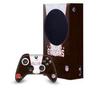 Head Case Designs Officially Licensed NFL Banner Cleveland Browns Game Console Wrap and Game Controller Skin Bundle Compatible With Xbox Series S