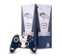 Head Case Designs Officially Licensed NFL Banner Denver Broncos Game Console Wrap and Game Controller Skin Bundle Compatible With Xbox Series X