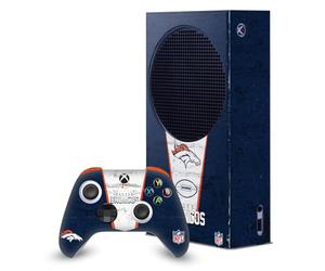 Head Case Designs Officially Licensed NFL Banner Denver Broncos Game Console Wrap and Game Controller Skin Bundle Compatible With Xbox Series S Console & Controller Bundle